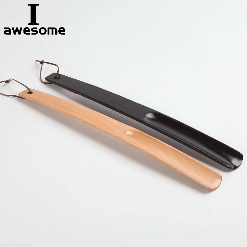 1pc 38cm Professional Wooden Shoe Horn Flexible Long Handle Shoehorn Useful Shoe Lifter Professional Shoe Spoon Home Tools