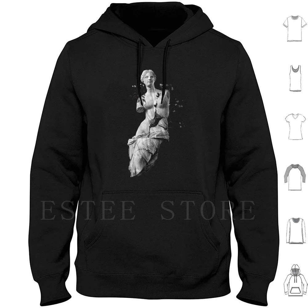 Venus , The Classic Marble Beauty Hoodies Long Sleeve Womens Womens Girls Flowers Sculpture Vintage Portrait