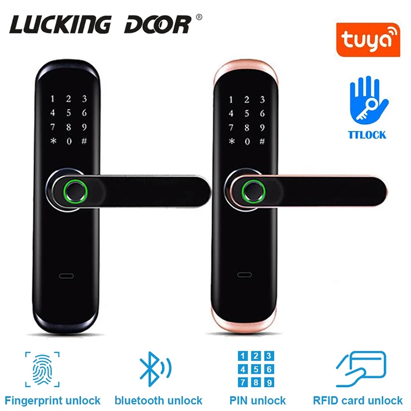 

Tuya APP or TTLock APP Remote Control Electronic Locks 13.56MHz Fingerprint Smart Lock fechadura eletronica