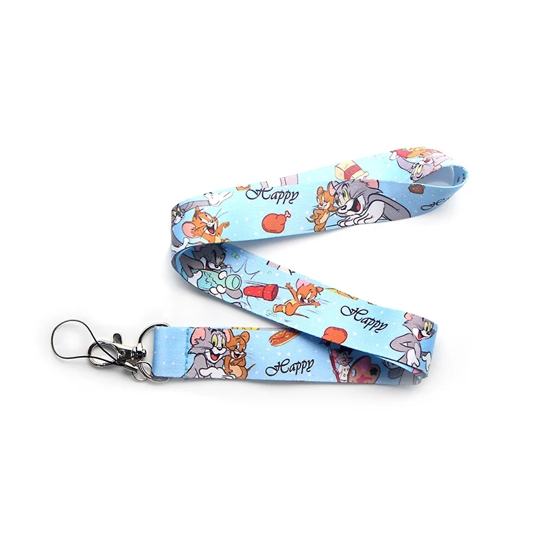 YL396 Cartoon Cats Neck Strap Lanyard for keys ID Card Keychain Phone Straps USB Badge Holder DIY Hang Student Accessories Gift