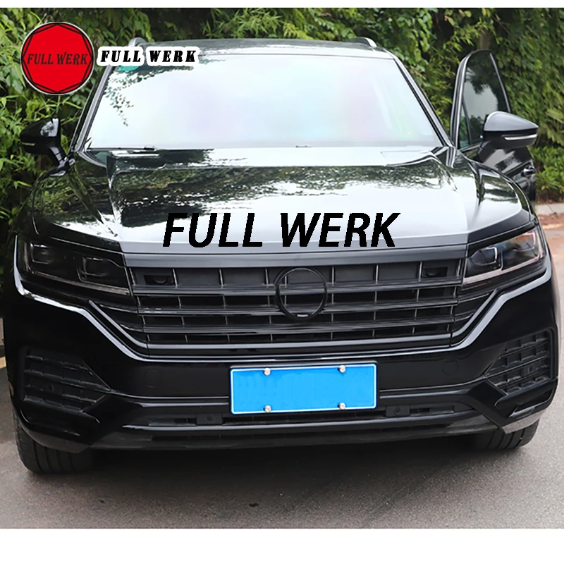 8pcs/set Stainless Steel Car Front Lower Grille Strip Decoration Trim Cover Sticker for Touareg 19-22 3.0T Exterior Accessories