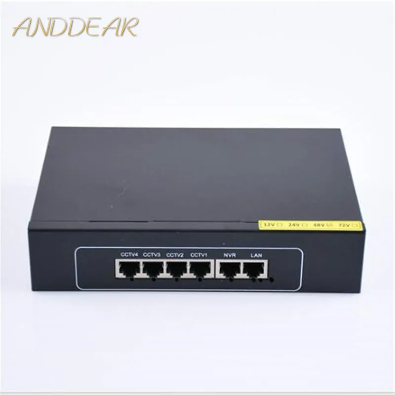 48V  4 port PoE Switch 10/100 Mbps Smart Switch met 2*10/100 mbps UP Link poort 250 meter Belde Ingebouwde Voeding