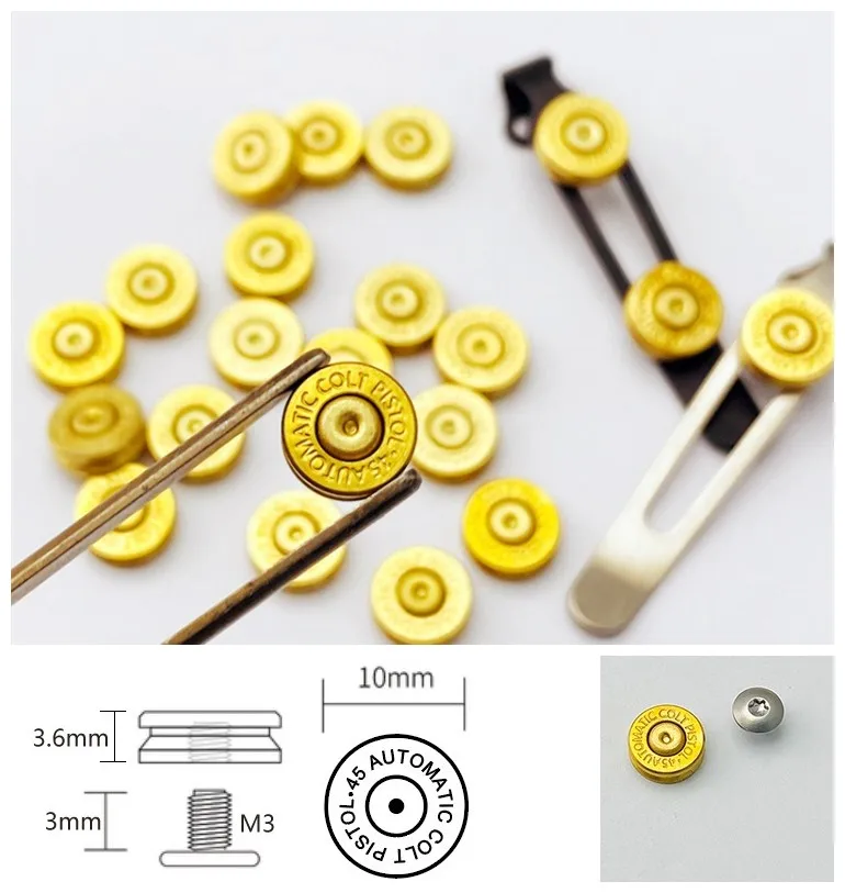 Brass Bottom Screw for Flashlight Back Clamp, Screw for Steel Flame Back Clip, 1Pc