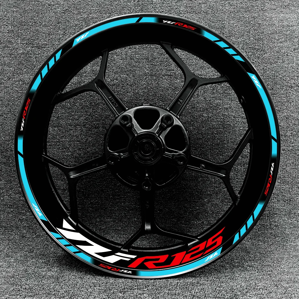 For Yamaha YZF R125 Motorcycle Logo 17 Inch Inner And Outer Wheel Rim Hub Decal Decoration Waterproof High Reflective Sticker