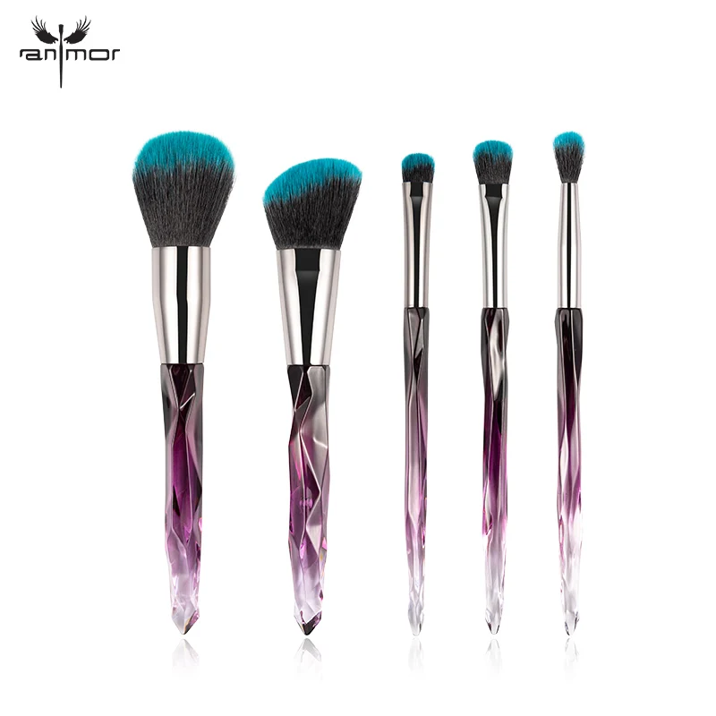 

Anmor Crystal 5Pcs Makeup Brushes Set Powder Contour Eyeshadow Make Up Brush Professional Blending Blush pinceaux maquillage