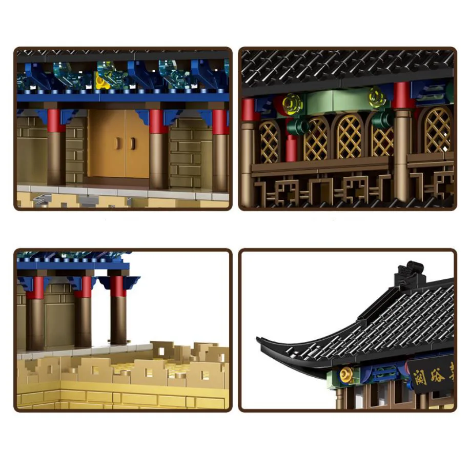 World Famous History Cultural Architecture Building Block China Jiayu Pass Model Gate Of Ancient City Brick Jiayuguan Toys