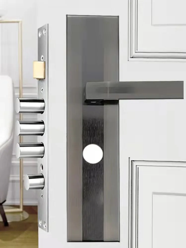 Imagem -03 - Universal Security Door Lock Handle Mortise Handle Cilindro do Círculo Distância do Furo 222 mm 235 mm