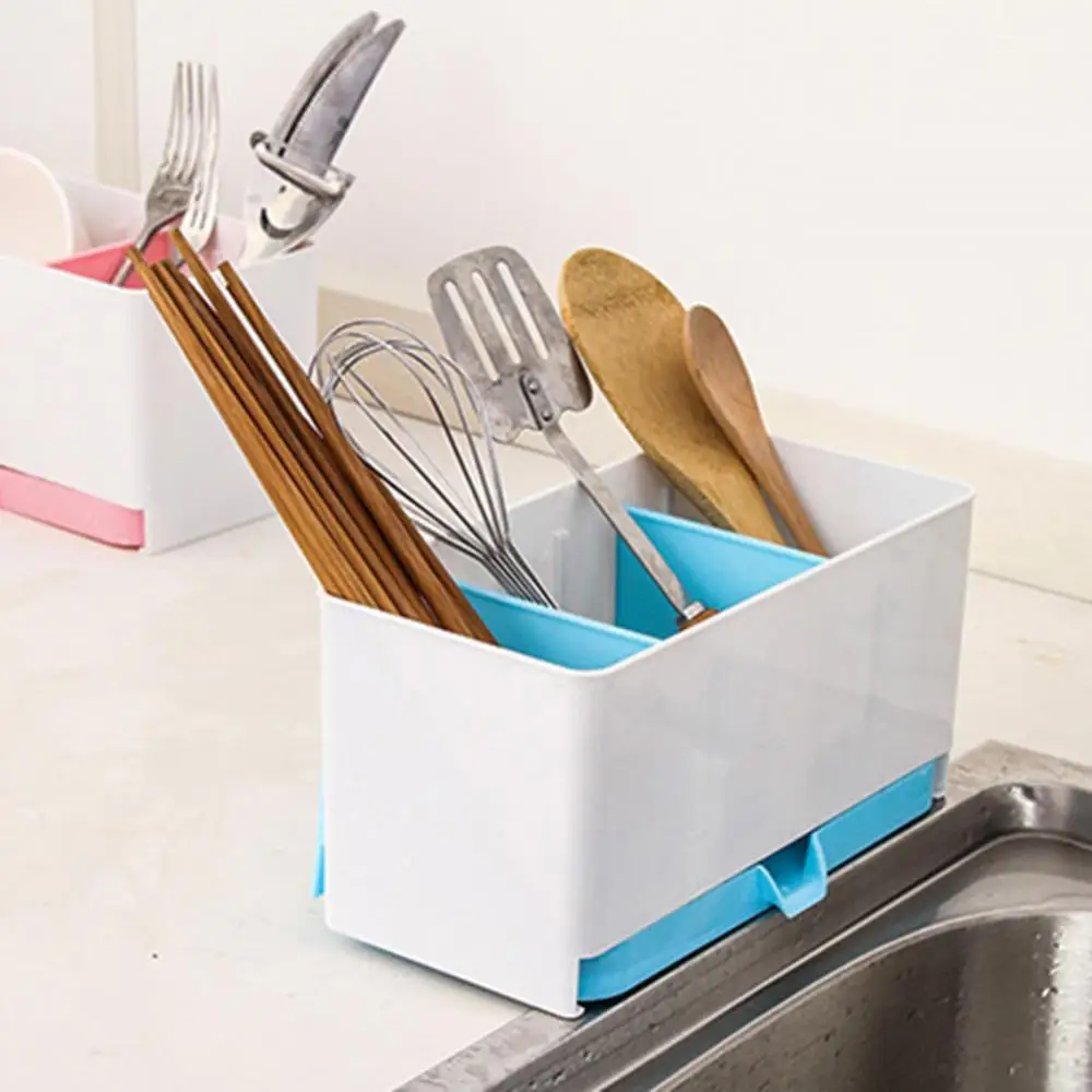 Cutlery Storage Holder Plastic Drainer Drain Containers Drying Rack Tableware Table Knife Spoon Fork Container Kitchen Tool