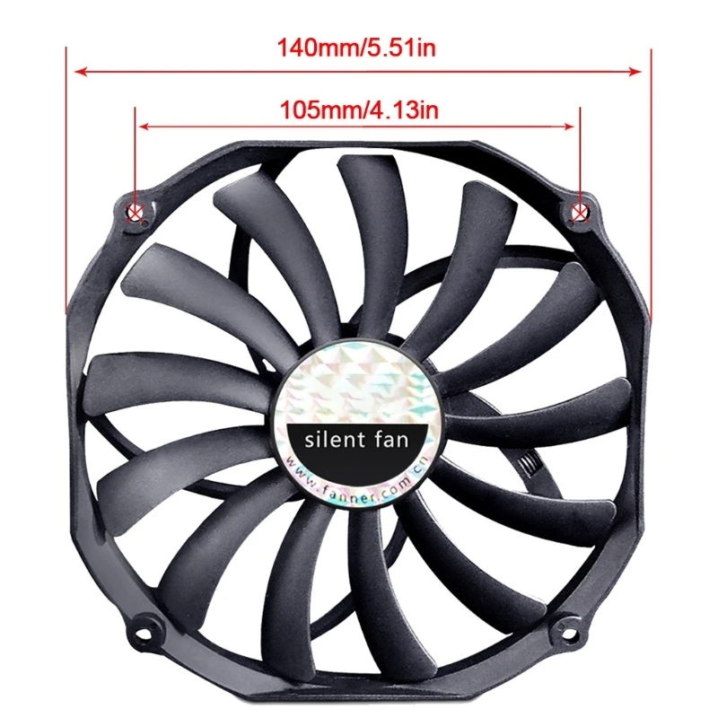 CPU Lüfter Hohe Luftstrom 13-Klinge Design Stille PWM Fan Kühler Kühler 140mm Low Profile Ultra Dünne CPU Kühler