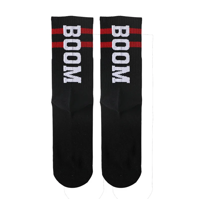 New Winter Popular Logo Street Letters Double Stripe Men\'s SOCK Europe and America Skateboard Women In the Stockings