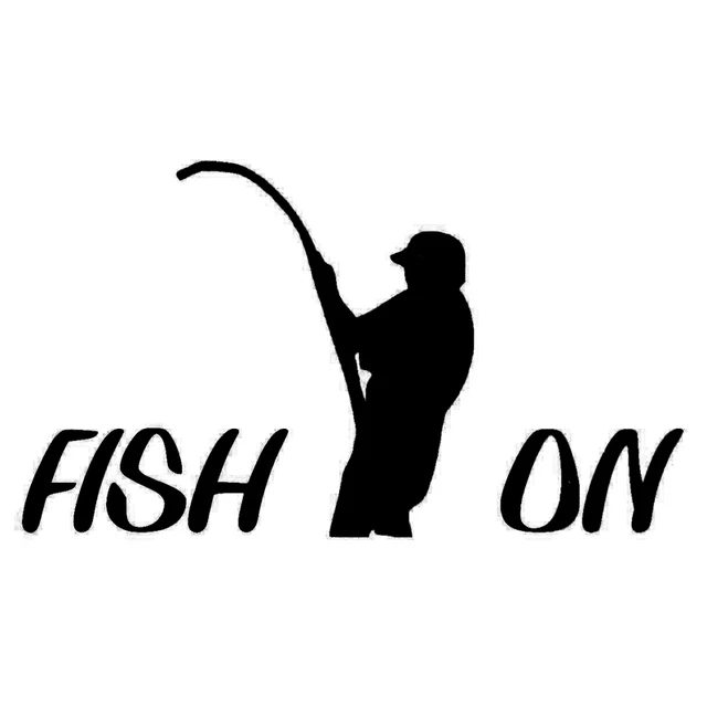 

16.2cm*9.1cm Fish On Fisherman Car Styling Car Sticker Vinyl Decal