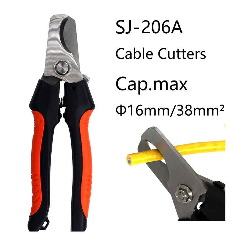 SJ-206/206A cable cutter stripper pliers industrial level cutter ability 24mm2/38mm2 diameter 10mm/16mm 5CR13 steel tools