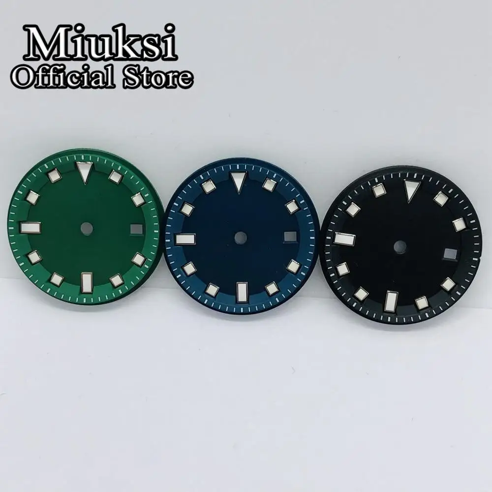 Miuksi 32.5mm sterile dial luminous watch dial fit ETA 2826 2824,Mingzhu DG2813 3804,Miyota 8205 8215 821A PT5000 movement