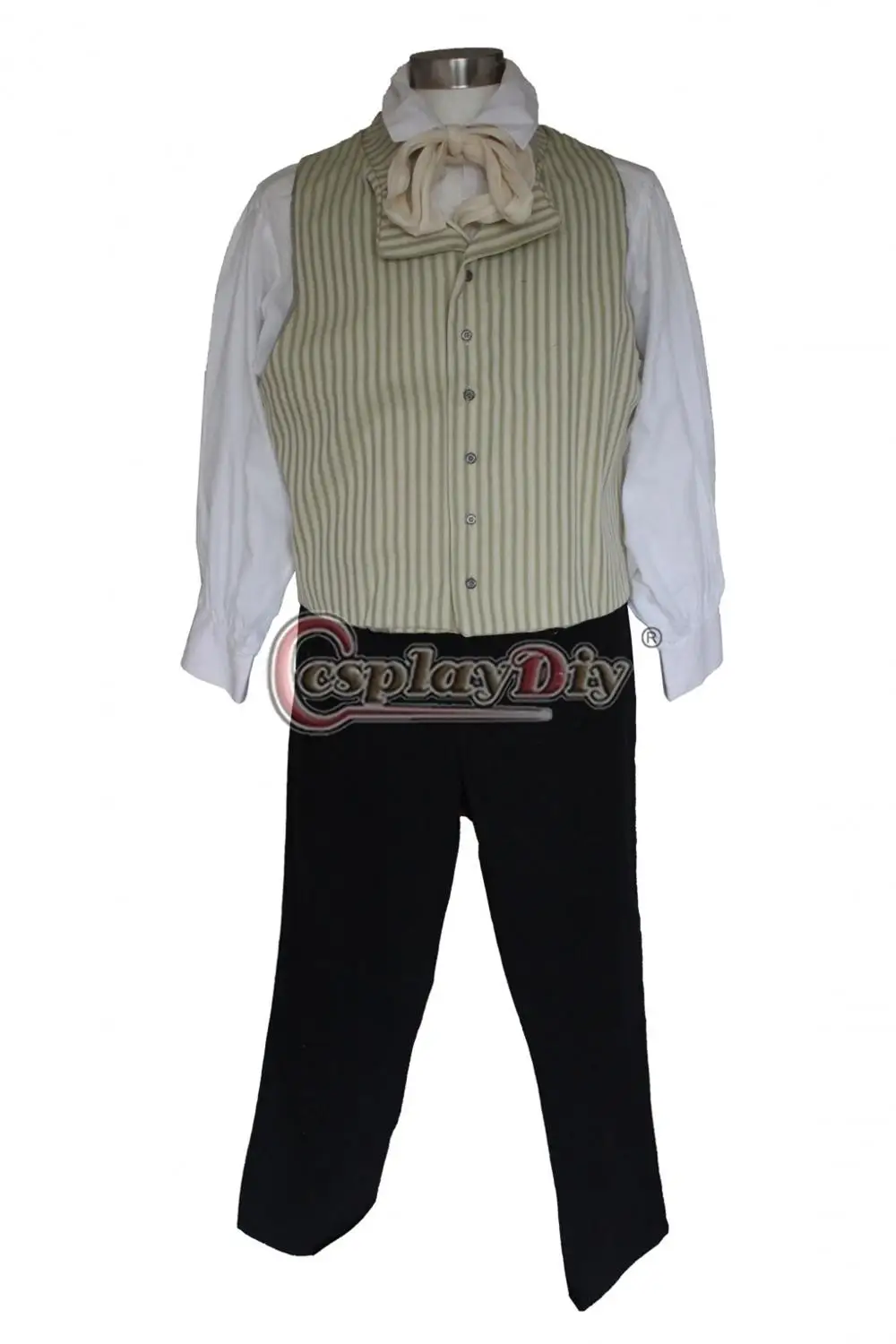 Cosplaydiy Custom Made Men's Regency Mr.Darcy Victorian Costume Mens Medieval George King's Regency Tailcoat Vest Cloak