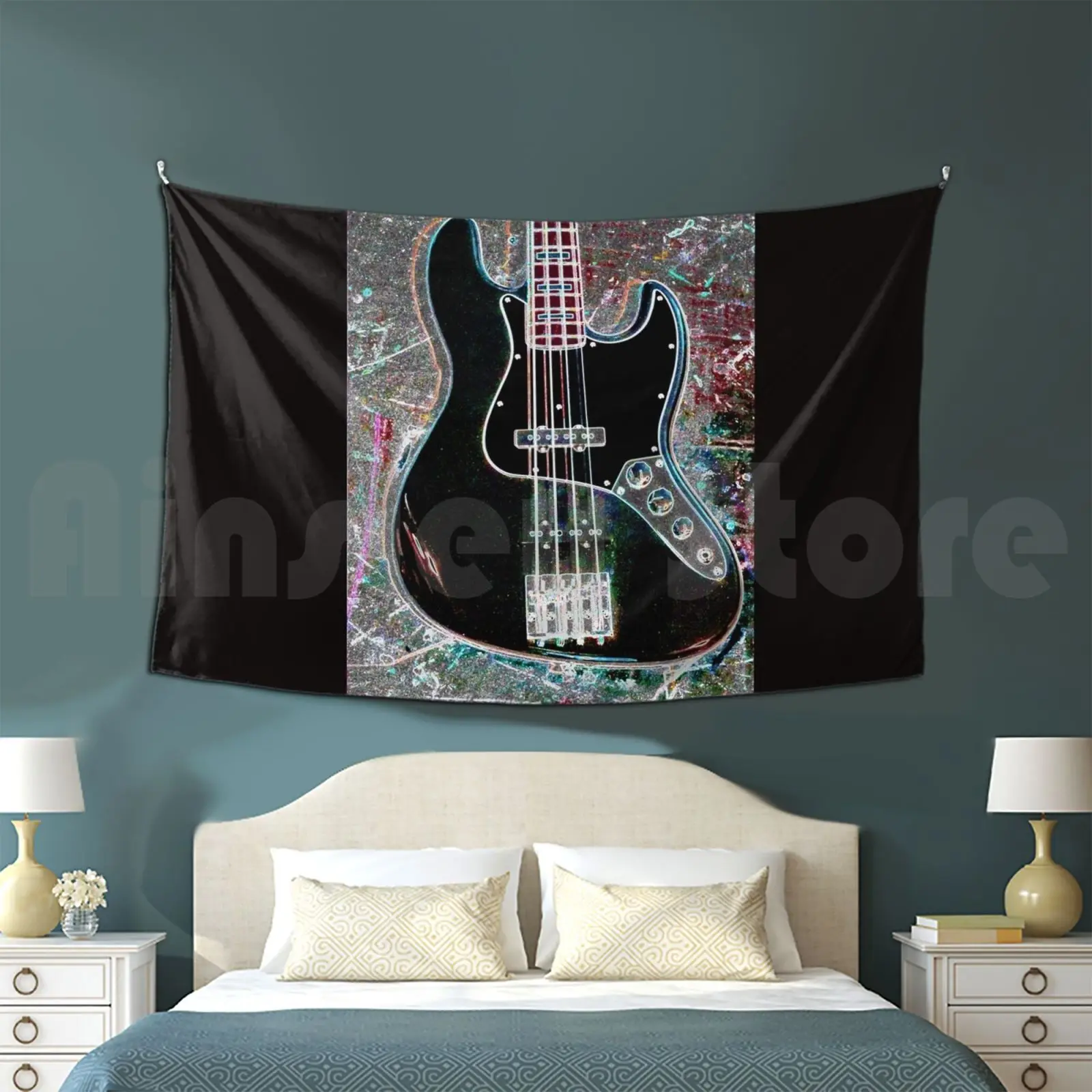 Jazz Bass Guitar Tapestry Background Wall Hanging Geddy Lee Rush Bass Guitar Jazz Music Musical Instruments Musician