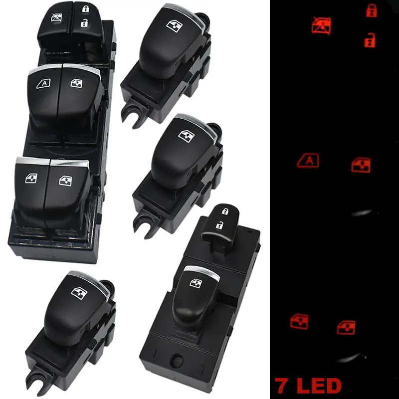 

7LED Auto Power Window Switch/Single Window switch With LED For Nissan Qashqai J11/Altima/Sylphy/Tiida/X-Trail Orange light