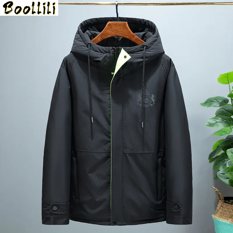 

Jacket Boollili Down Men Korean Hooded Winter Coat Men White Goose Down Puffer Jacket Men Warm Doudoune Homme