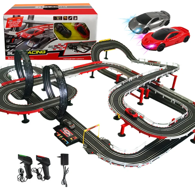 Electric Track Railway Remote Control Car Train Toys Autorama Racing Track Circuit Voiture Slot Car Railway Toys For Boy Kids