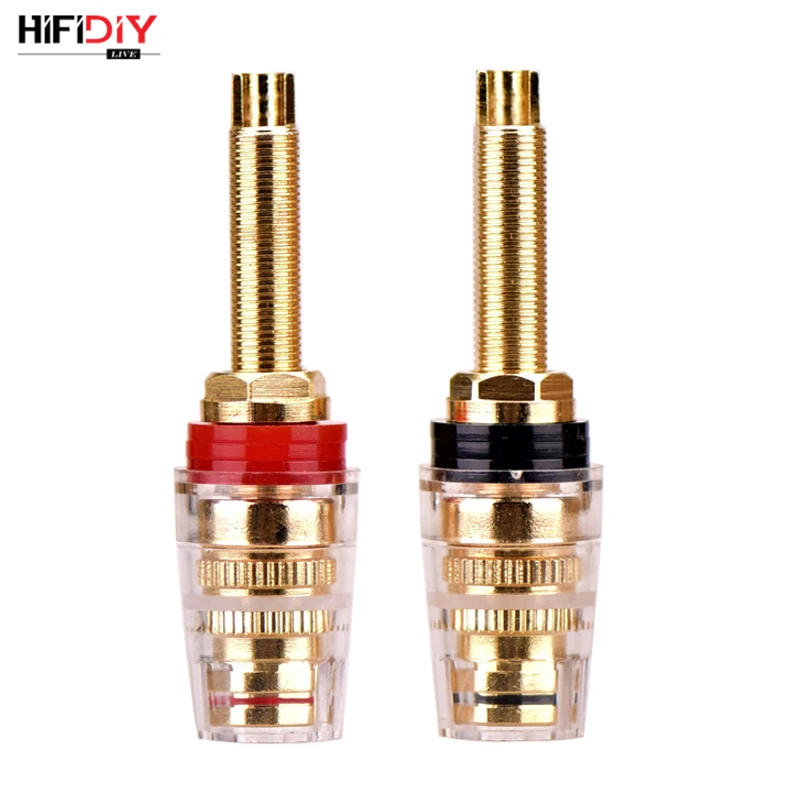HIFIDIY LIVE 2 szt. gniazda głośnikowe DIY, złącze terminalowe, zaciski, wzmacniacz HIFI, czysta miedź, pozłacane, gniazdo bananowe, skrzynka przyłączeniowa