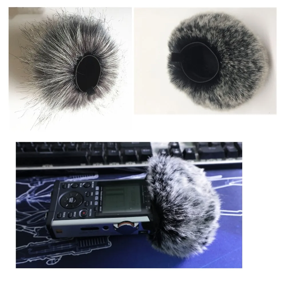 Grabadoras digitales portátiles para exteriores, micrófono peludo, parabrisas, Muff a prueba de viento para Tascam DR44WL, Reduce el ruido del viento