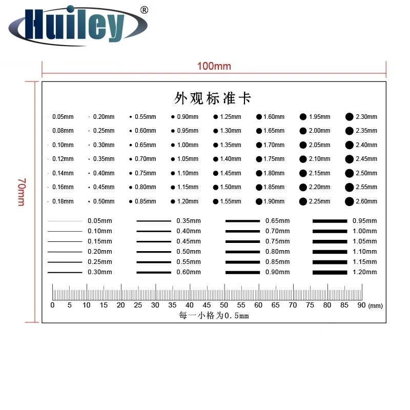 Appearance Standard Card Gauge Point Gauge Transparent Film Stain Comparison Card Stain Crack Contrast PET Ruler Scales Dot Line