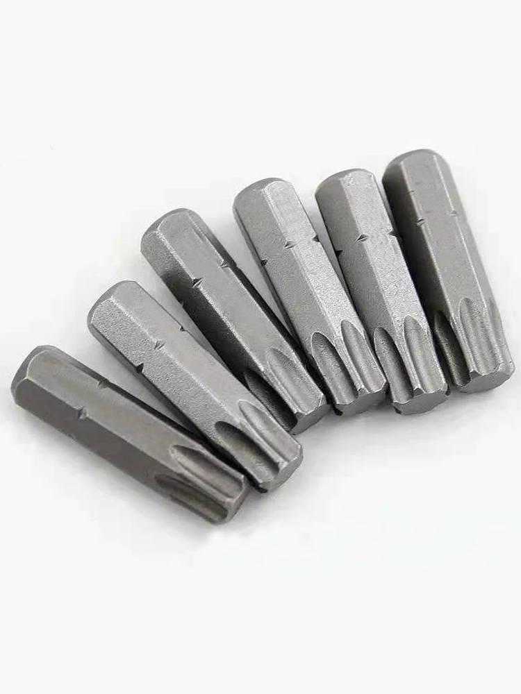 Juego de puntas de destornillador eléctrico, vástago hexagonal para herramientas eléctricas, 1 pulgada, T6, T7, T8, T9, T10, T15, Torx, S2, acero,