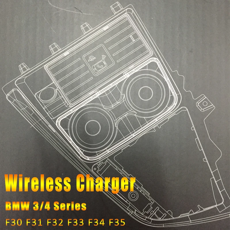 15W Car QI Wireless Charger For BMW F30 F31 F32 F33 F34 F35 F36 Fast Charging Plate Accessories phone water cup holder