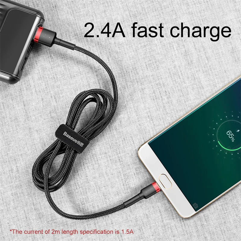 Baseus Micro Fast Charging USB Cable For Xiaomi Redmi Reversible 0.5M 1M 2M 3M Micro USB Charger Data Cable For Samsung Phones