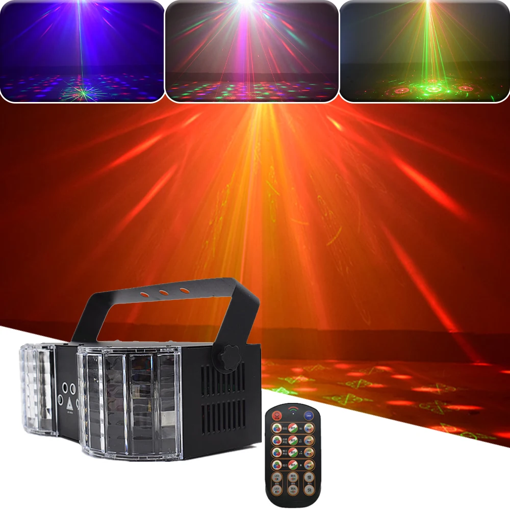 

2022 LED Butterfly Laser Light DMX512 DJ Disco Full Color Patterns Laser Projector Lamp Wedding LED Party Bar Xmas Effect Light