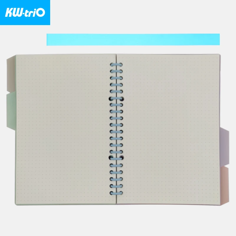 KW-triO A5 Loose-leaf Notebook Dot Grid Inner Page 60 Sheets Elastic Strap Divider Page Diary Planner Binder School Accessories