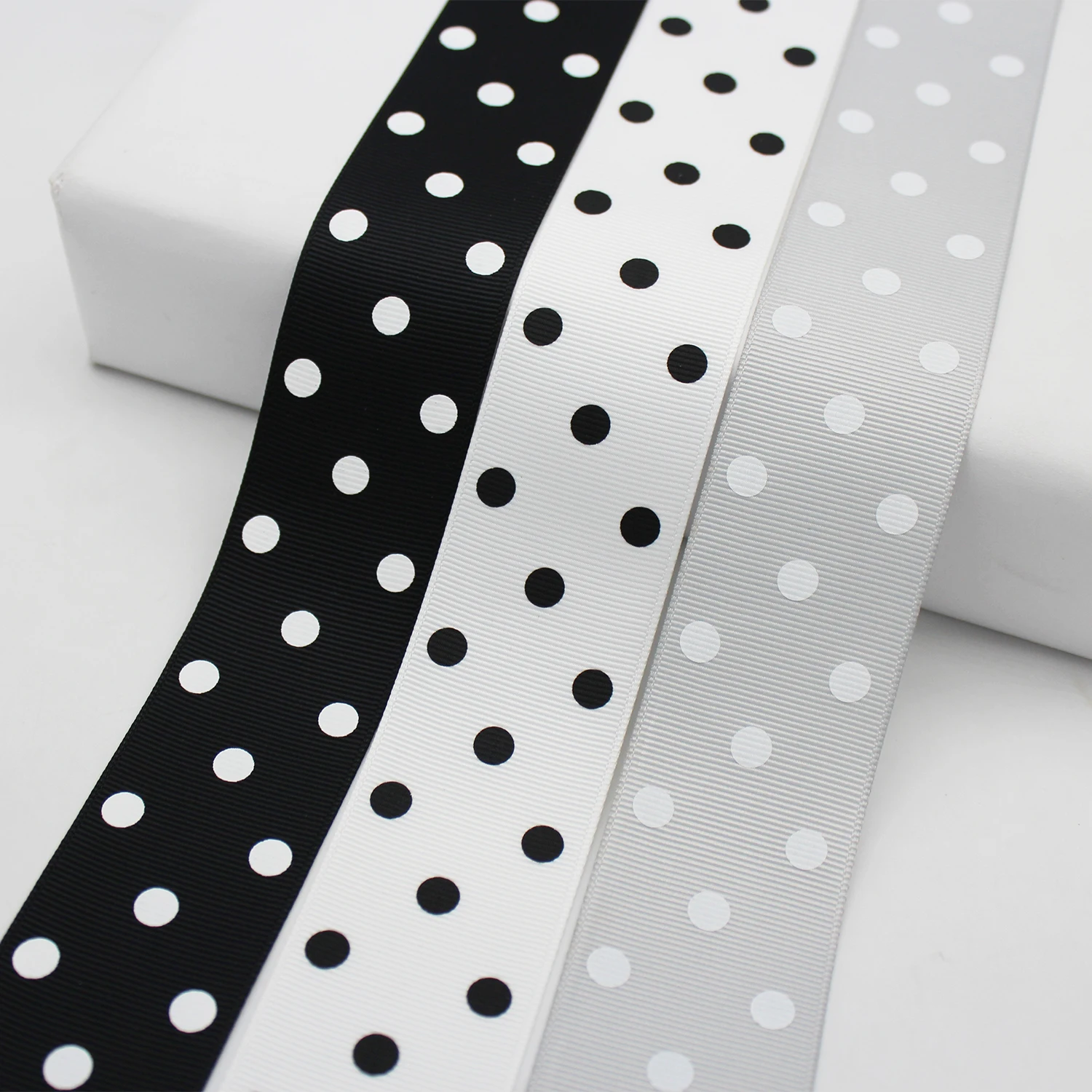 1 1/2 inch 38mm Polka Dot Grosgrain Ribbons Print Polyester Tapes For Hair Scrunchies Crafts Handmade Accessories 5 Meter/Lot