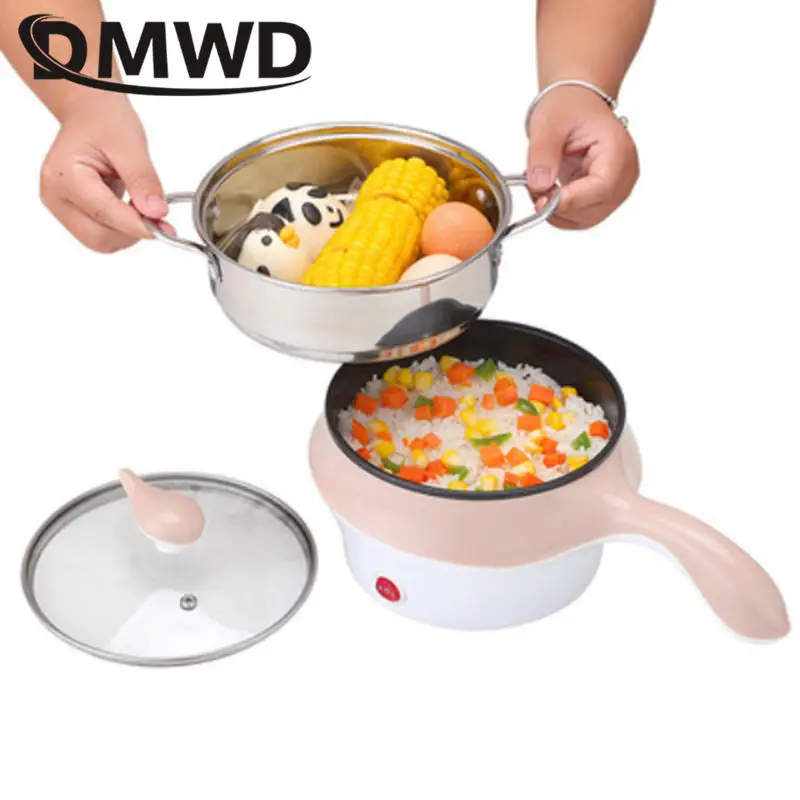 

1.2L Electric Multi-Cooking Pot Rapid Heating Non-stick Stir-Fry Pan Food Steamer Rice cooker Hotpot Noodles Boiler Food Warmer