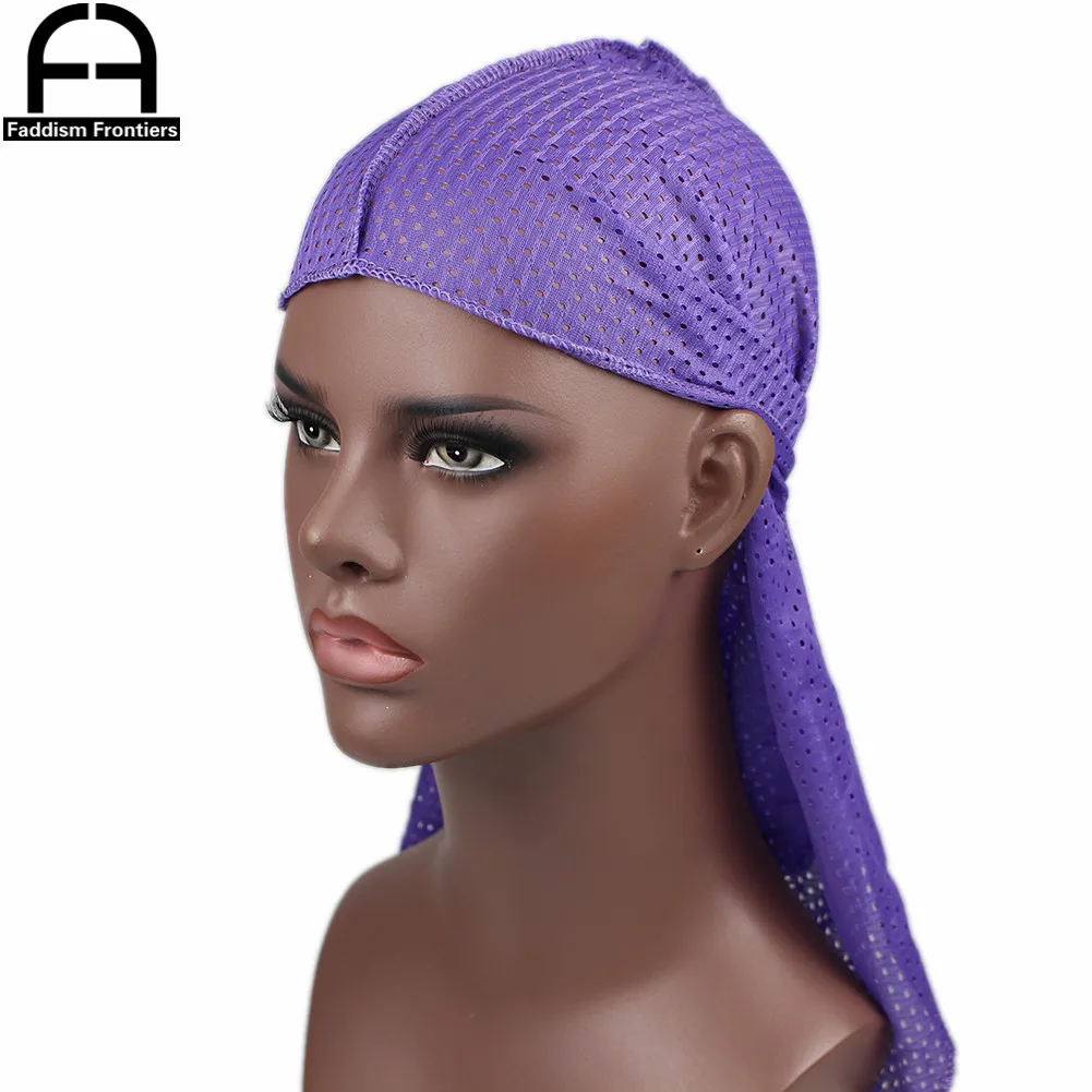 Sommer Männer Mesh Durag Atmungsaktive Lange Schwanz Durags Bandanas für Männer Welle Do DuRag Lumpen – Detail 10