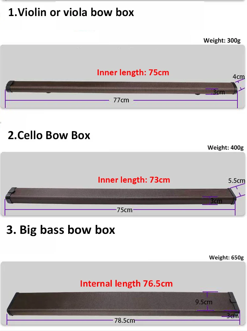 Fastshipping Single One high-end violin, viola, double cello bow box, bass bow rod box, aviation piano bow box accessories