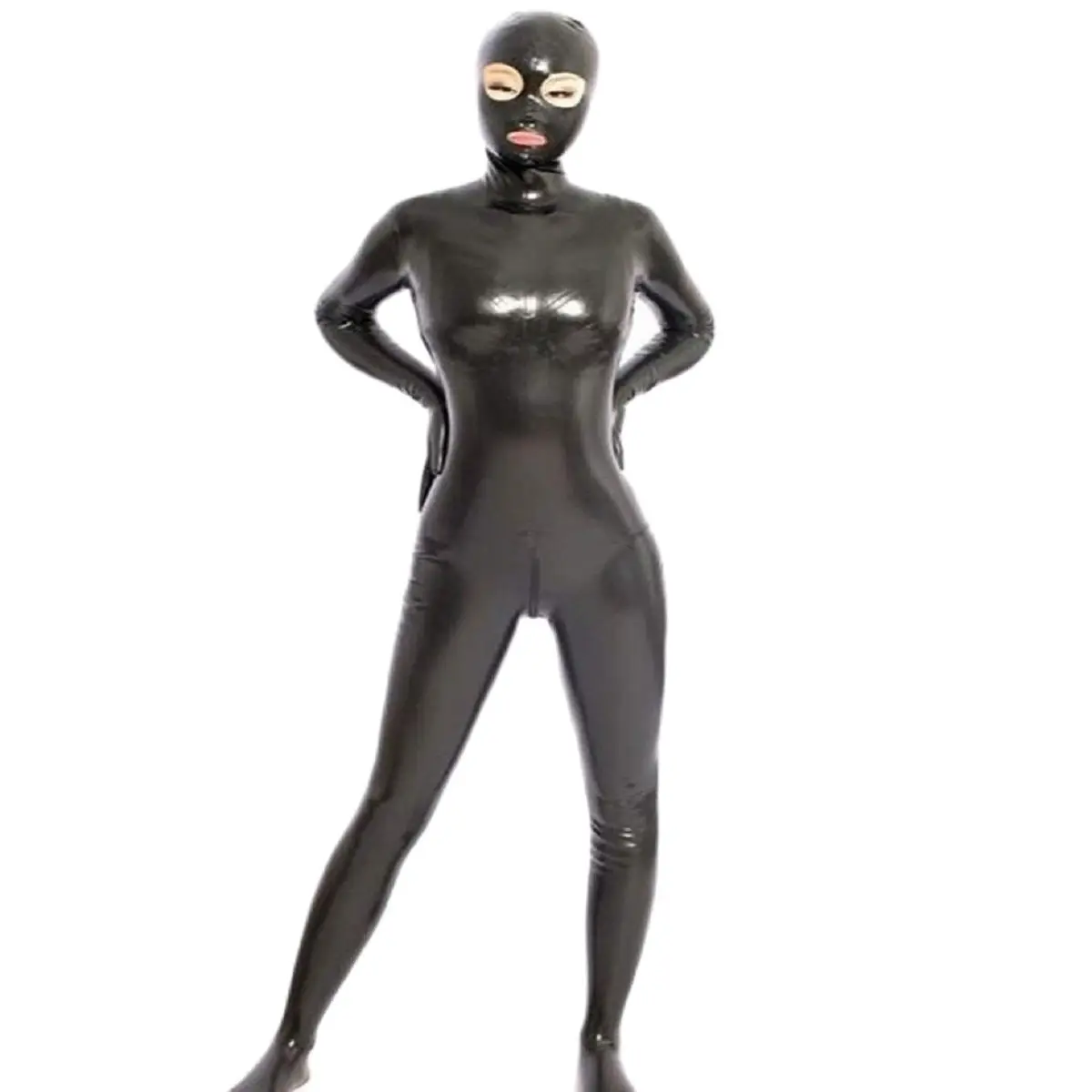 PU Faux Leder Einteiliges All-Inclusive Body Zipper Öffnen Gabelung Overall Zentai Cosplay Körper Shaper Sexuelle Interesse kostüme