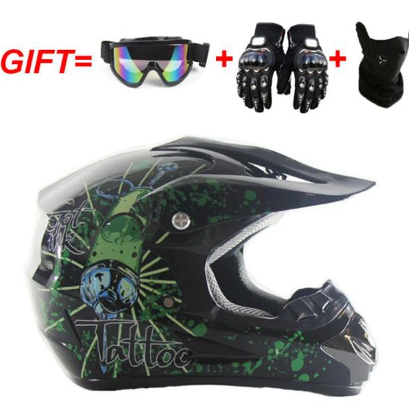 

New type cross country helmet motorcycle helmet mountain cross country helmet goggle mask gloves three piece set for riding