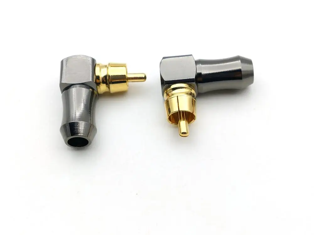 50pcs RCA Plug Connectors Male L type 90 Degree Right Angle Elbow adapter connector