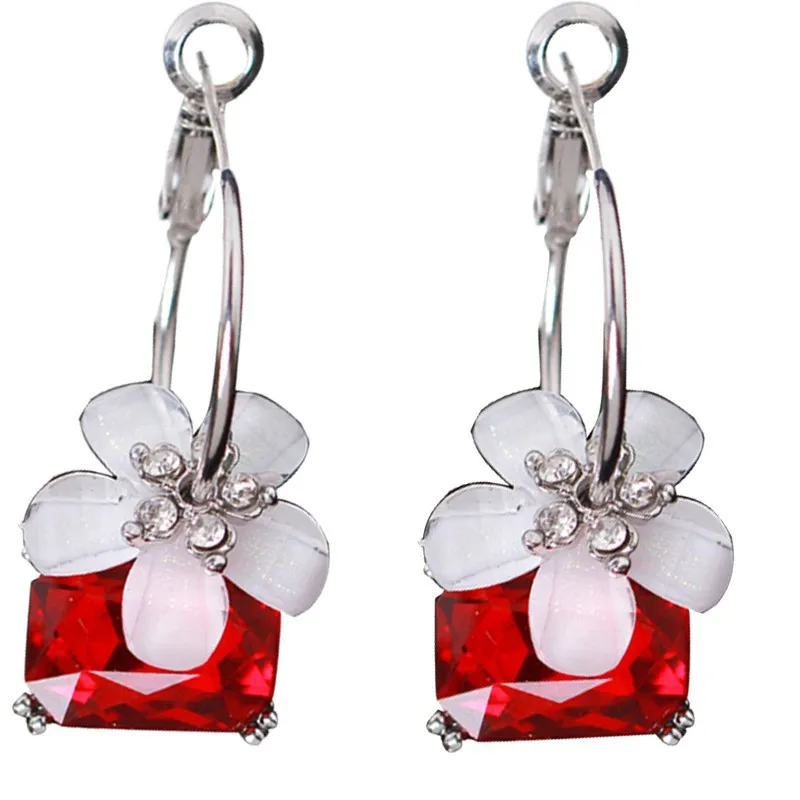 New Selling Exaggerated Big Trend Fashion Crystal Cherry Blossoms Earrings Women Wedding Jewelry Statement Earrings Brincos 2021