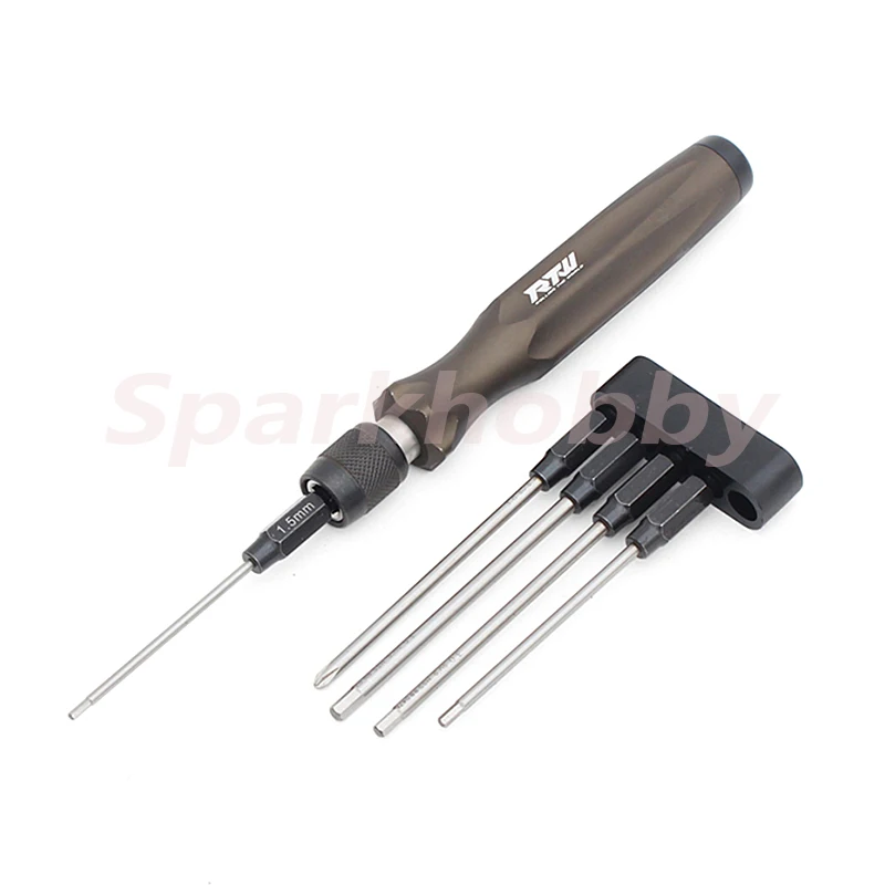 1SET RTW 5 in 1 Hex Phillips Screwdriver Repairing Tool 1.5/H2.0/H2.5/H3.0mm/PH1 holder and head High speed steels RC Model ACCS