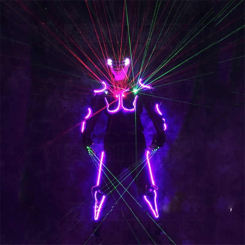 Free shipping led light costume performance wear mens light up LED tron costume