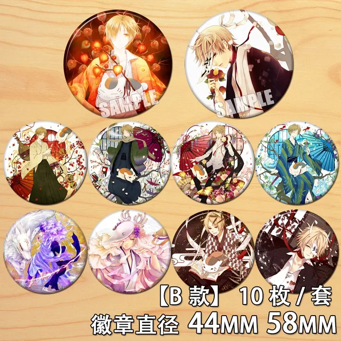 58mm nastume yuujinchou Badge Brooch Neko Sensei Acrylic Buttons On Backpack