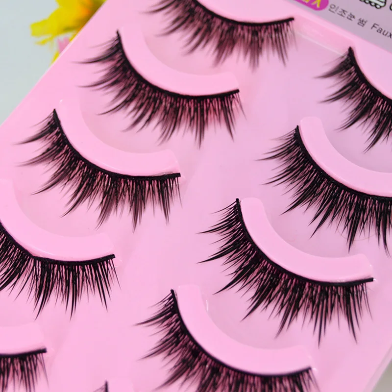 5 Pairs Long Thick Natural Japanese Style False Eyelashes for Cosplay And Makeup Eye Lash Extensions Fake Eyelashes