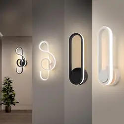 NEO Gleam Modern Minimalist Wall Lamps Living Room Bedroom Bedside Luster LED Indoor black white Lamp Aisle Lighting 90-260V