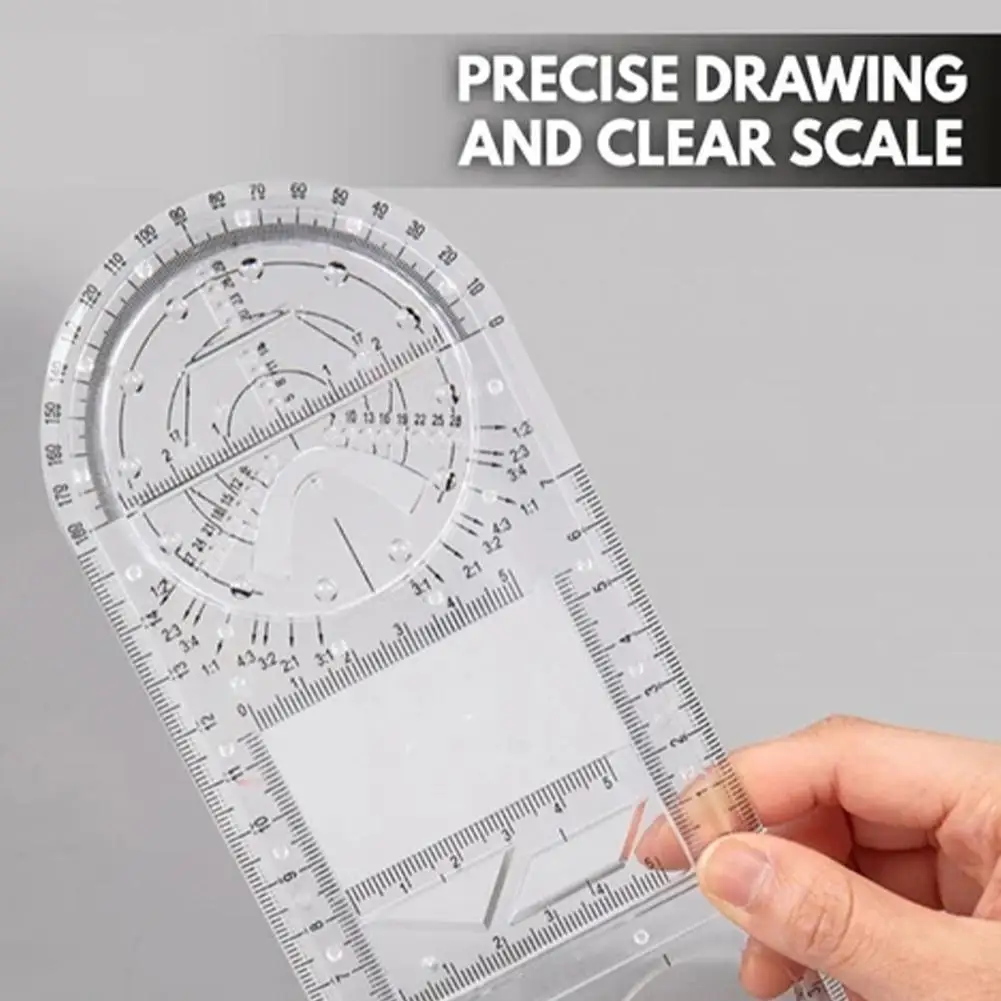 Multifunctional Geometric Ruler Geometric Drawing Template Measuring Tool For Active Drawing Ruler School Office Supply Ruler