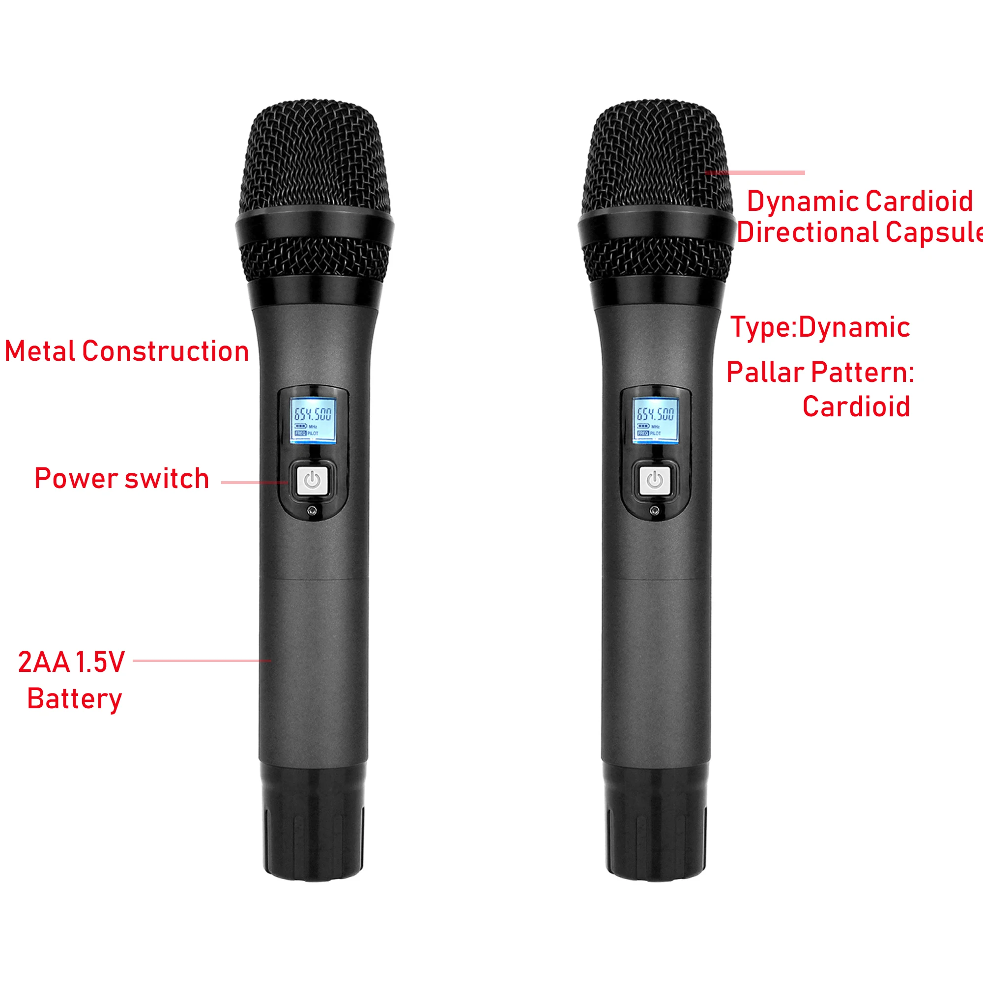 Microfono Wireless leozic ATS300 Karaoke Microfono dinamico portatile 615-665Mhz Microfone UHF Microfono a doppio canale Micro Mikrofon