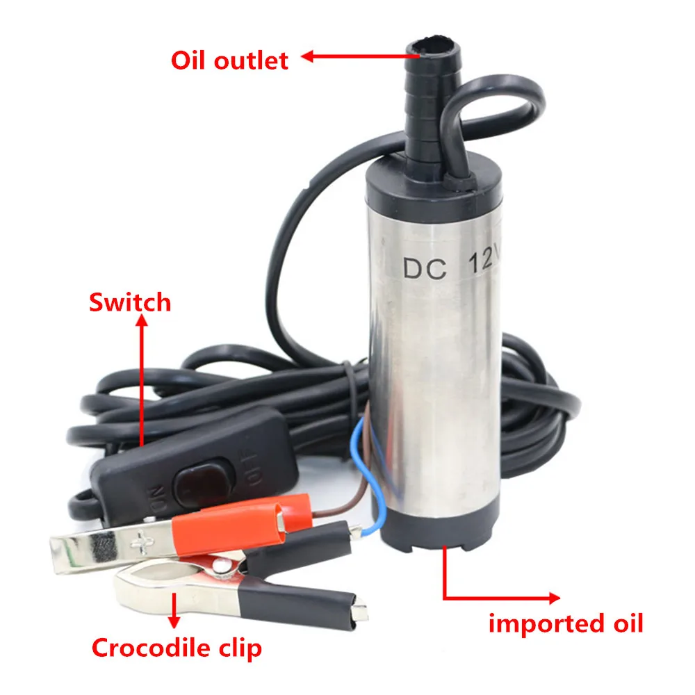 Bomba sumergible DC 12V /24 v 38mm /51mm herramienta de repostaje de transferencia de combustible diésel de aceite de agua para agua y aceite