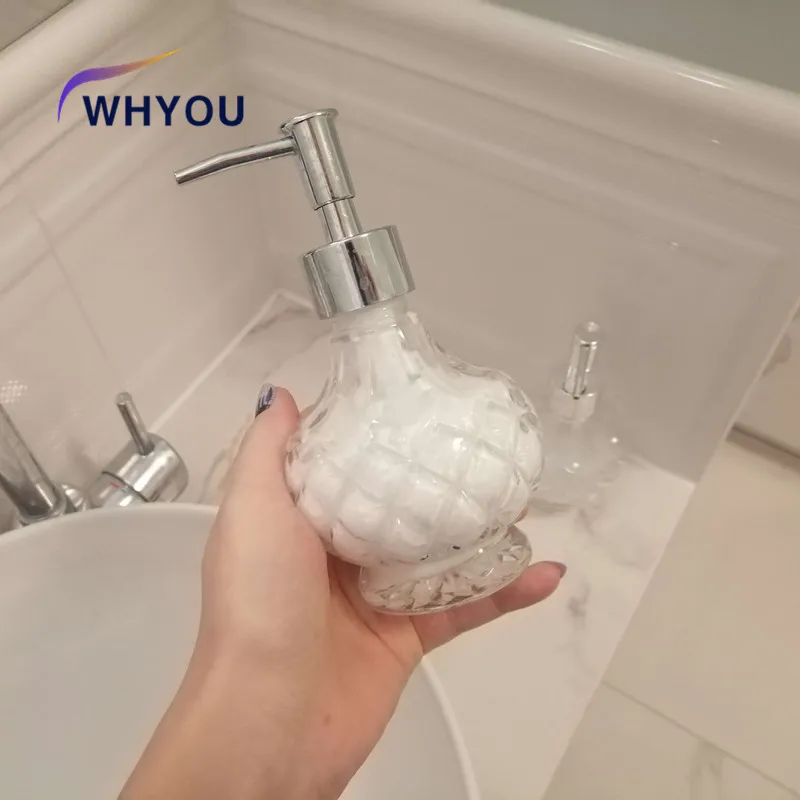 

WHYOU Glass Hand Washing Liquid Bottling Hotel Soap Dispenser Emulsion Bottle Bathroom Accessories Gift