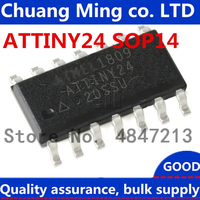 Free Shipping 50pcs/lots ATTINY24A-SSU ATTINY24-20SSU ATTINY24A ATTINY24 SOP-14 IC In stock!