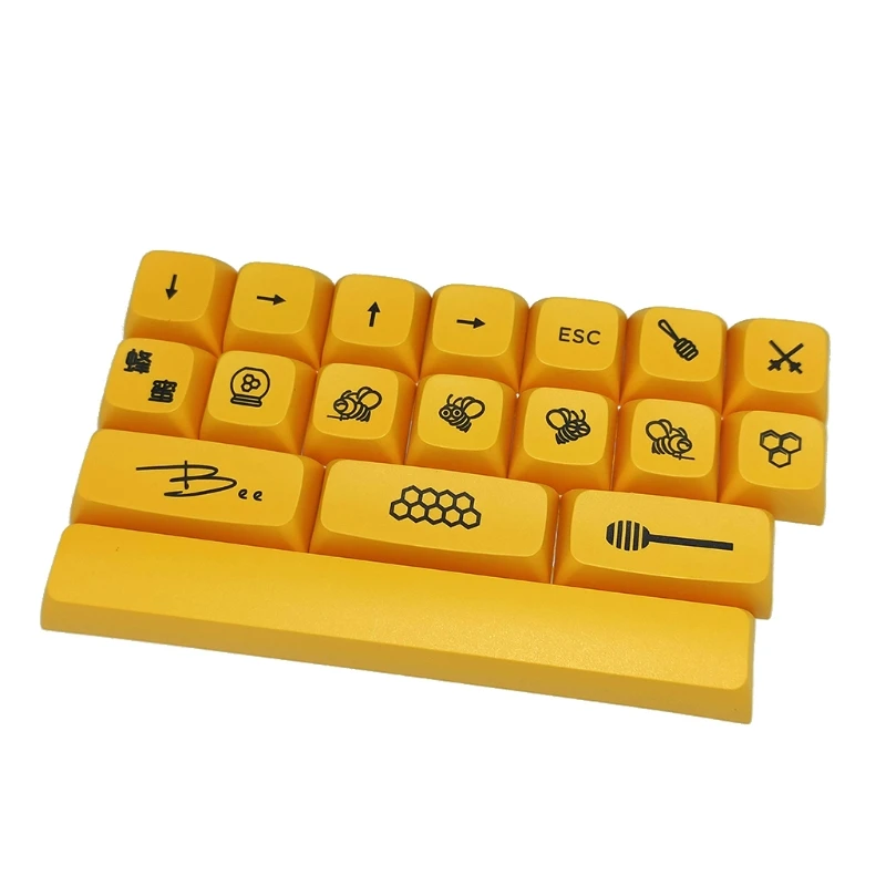 18 Keys Customized Honey Milk Key PBT Dye Subbed Keycap XDA Profile Key Cover for DIY Mechanical Keyboard GK61 SK61