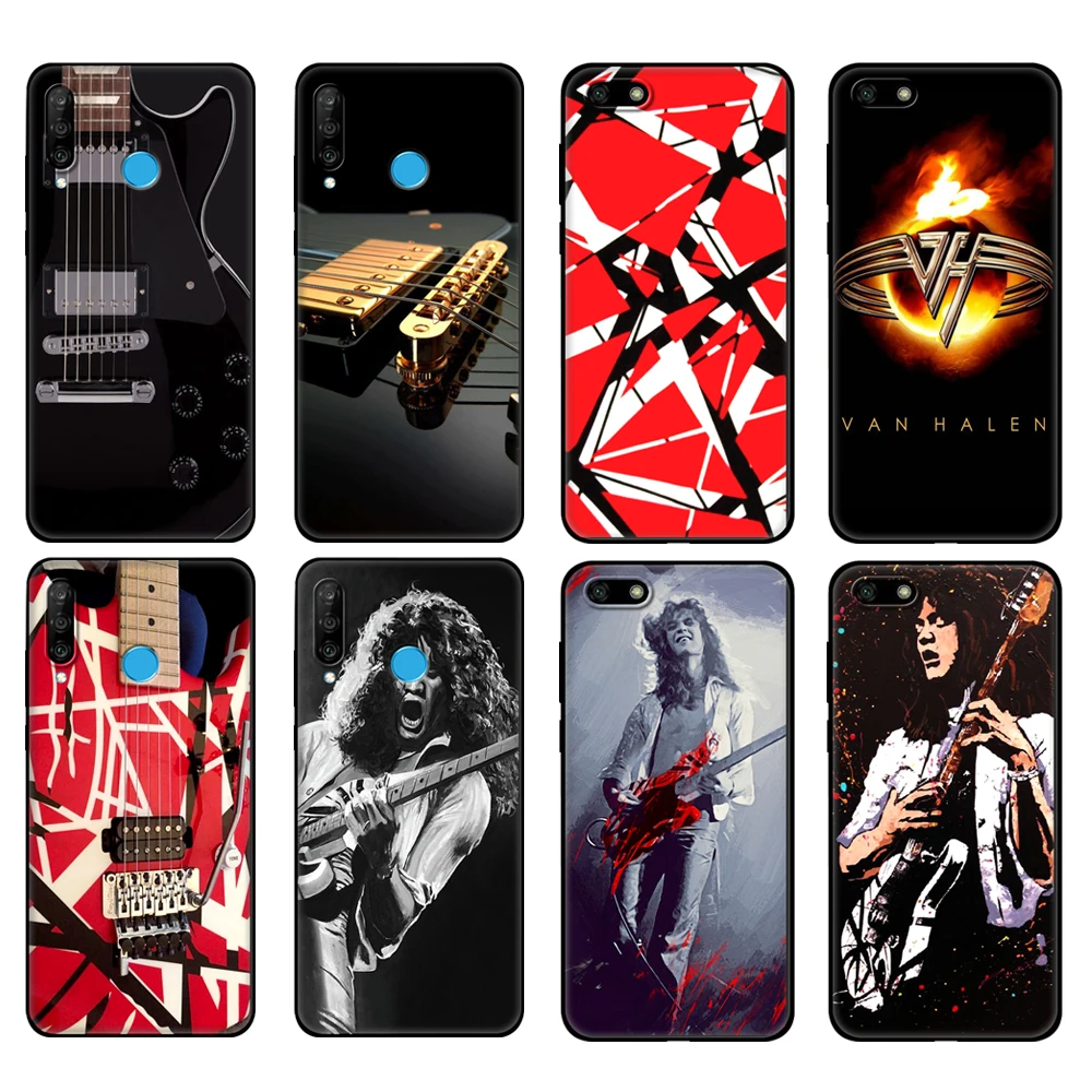 Black tpu Case For Huawei Honor 20 Lite 10 10i 20S 30S 30 Case Honor 7A 7s 7C 5.7 Case Cover Eddie Van Halen Graphic Guitar